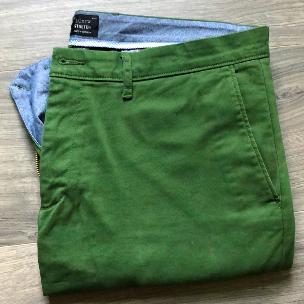 Jcrew 484 slim fit stretch chinos in green